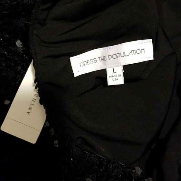 Dress the Population Black Velvet Sequin Dress - Picture 7 of 8